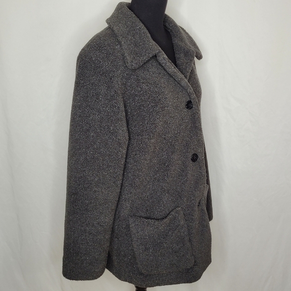 Kristen Blake Gray Vintage Sherpa Coat - Size L - Picture 3 of 13
